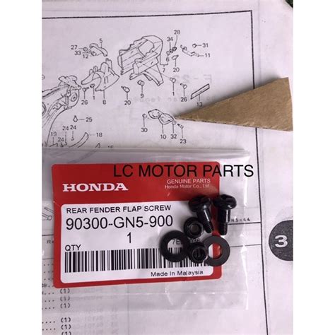 Honda Ex Dream Gbo Rear Fender Screw Set Mudflap Mud Flap Skru Sudu