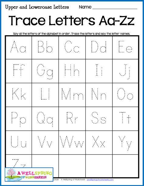 Upper And Lowercase Letters Worksheets Tracing Lowercase Wor