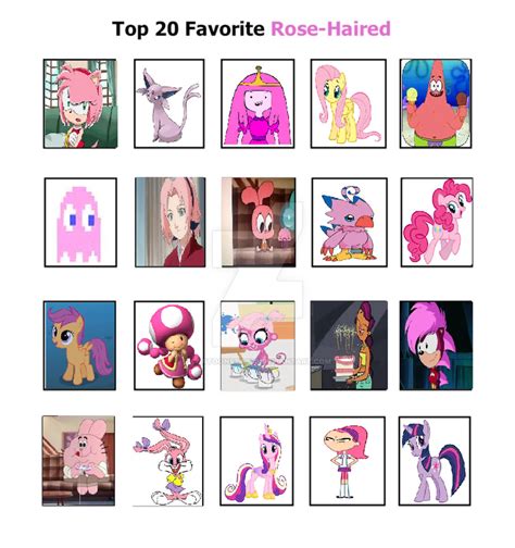 My Top 20 Rose Haired Characters By Cartoonstar99 On Deviantart