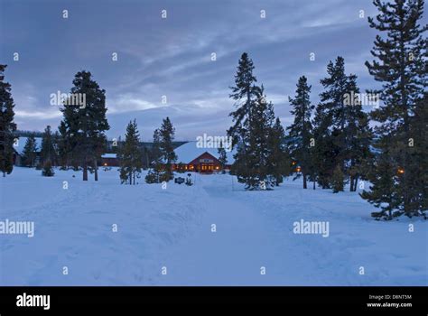 Old Faithful Snow Lodge in Winter, Yellowstone NP, WY Stock Photo - Alamy