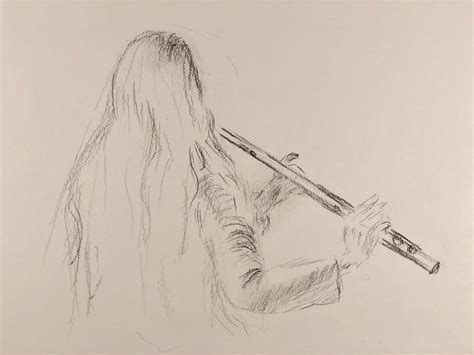 Flute player...Quick live sketch. : r/sketches