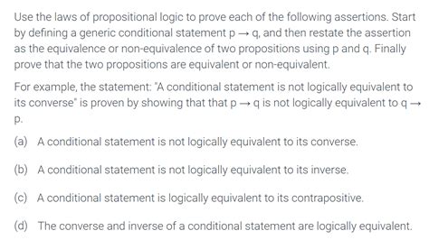 Solved Use The Laws Of Propositional Logic To Prove Each Of Chegg