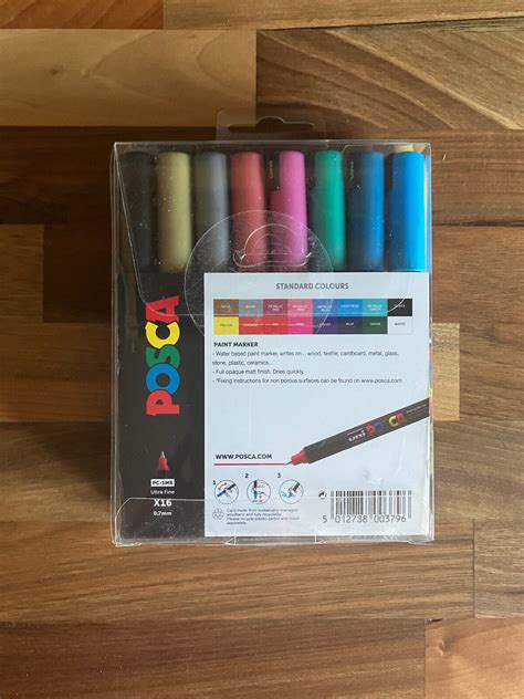 Uni Posca PC 1MR Paint Marker 16 Standard Colours Ultra Fine Tip 0 7mm