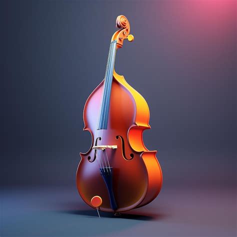 Premium Ai Image Cartoon Double Bass 3d