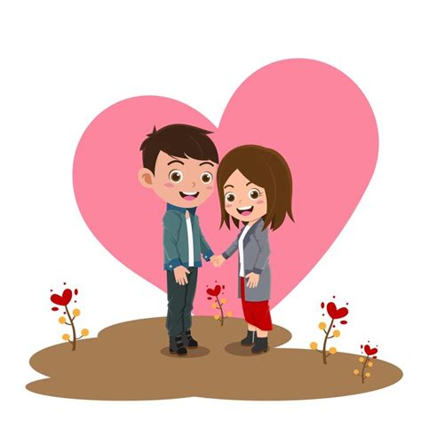 Premium Vector Cute Boy And Girl Celebrating Valentines Day Background In Separate Layers For