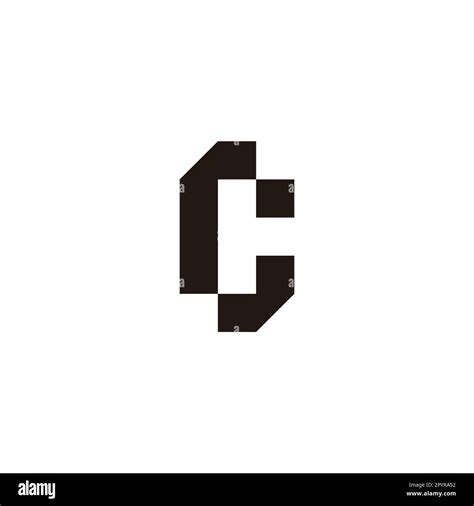 Letter R And J Letter C Square Geometric Symbol Simple Logo Vector