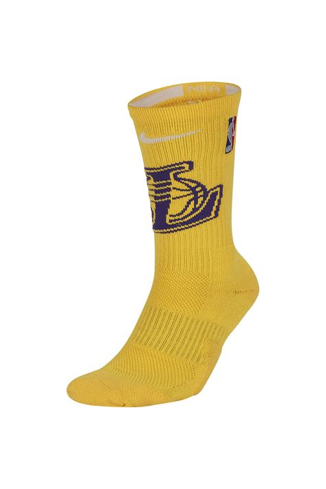 Los Angeles Lakers Nike Elite Nba Crew Socks Yellow Stateside Sports
