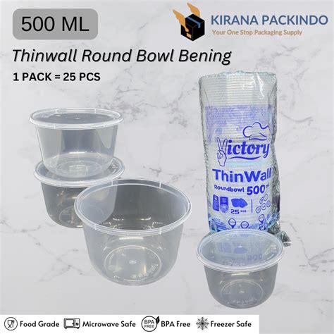 Jual Thinwall Victory Ml Round Bowl Bulat Pcs Food Container