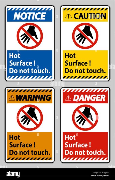 Hot Surface Do Not Touch On White Background Stock Vector Image Art Alamy