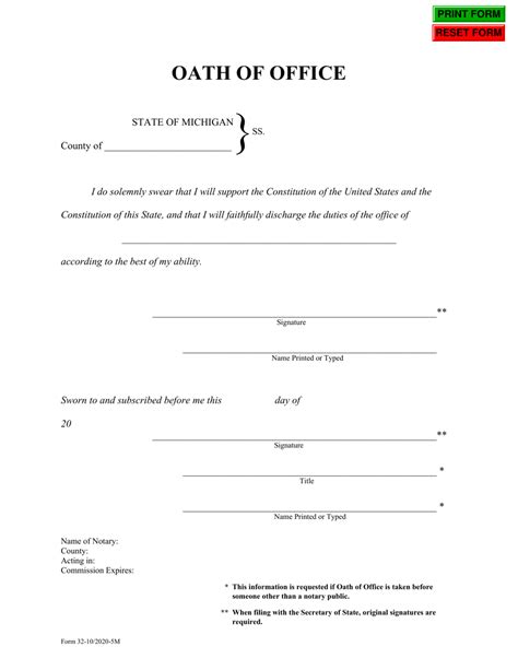 Oath Of Office Printable