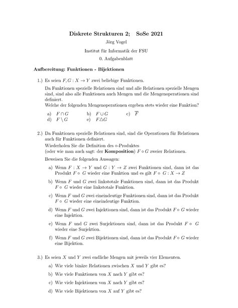 DS2 Übungsblatt 00 ohne Lösungen Diskrete Strukturen 2 SoSe 2021
