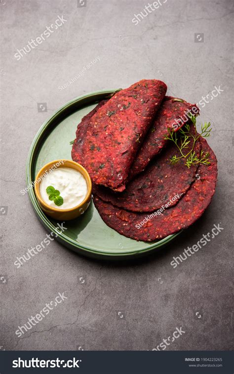Beetroot Roti Indian Whole Wheat Flatbread Stock Photo 1904223265