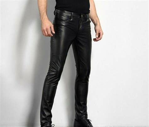 Mens Genuine Sheep Leather Party Pants Slim Fit Leather Etsy Uk