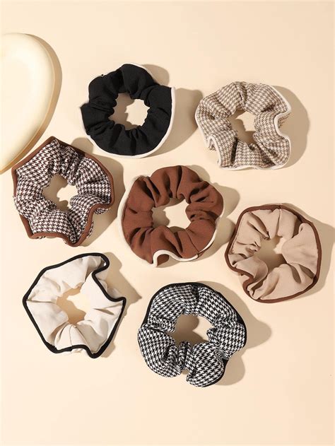 7pcs Plaid Pattern Scrunchie Hair Accessories Diy Headband Diy Hair Accessories Ribbon