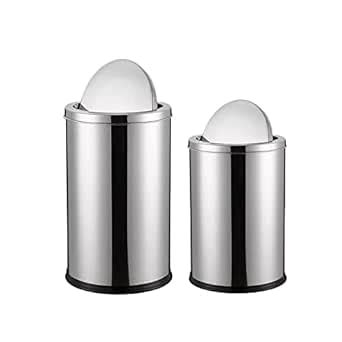 Mofna Stainless Steel Swing Type Dustbin Trash Can Garbage Bin Steel