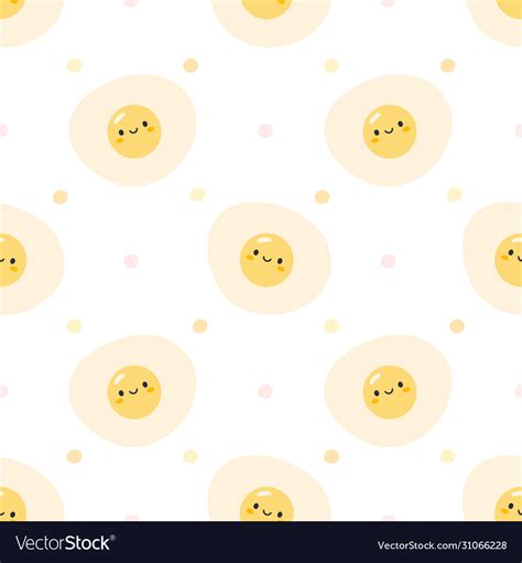 Cute Fried Eggs Seamless Pattern Background Vector Image