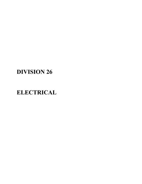 Division 26 Electrical