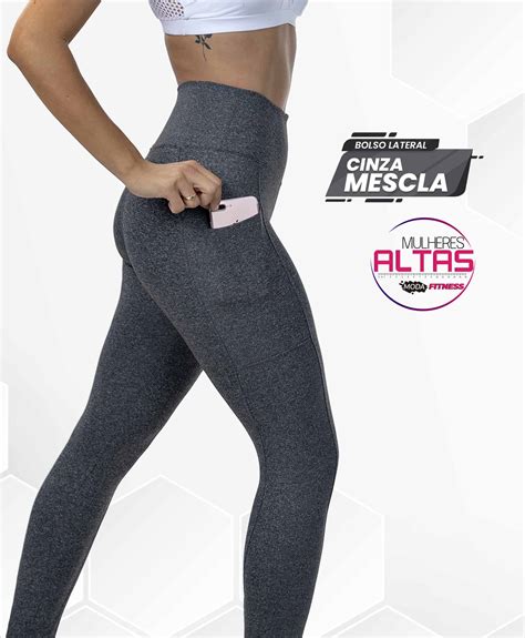 Legging Lisa Cós Alto Suplex Bolso Lateral Mulheres Altas Analu