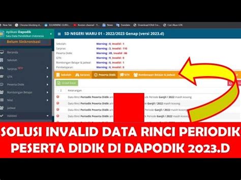 Invalid Data Rinci Periodik Peserta Didik Di Dapodik D Semester