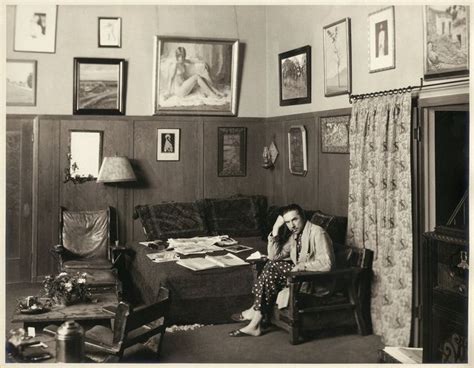 Bela Lugosi At Home Circa 1930s Beneath A Dubious Clara Bow Portrait