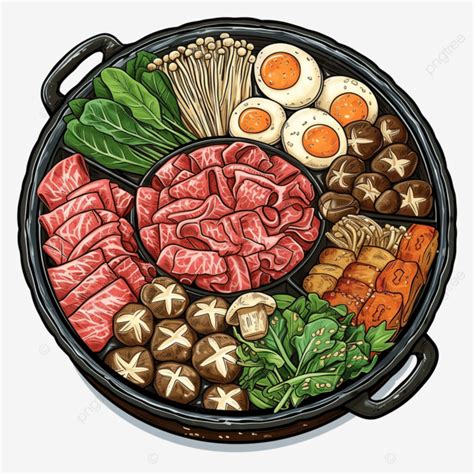 Sukiyaki Clip Art Element Watercolor Japan Japanese PNG Transparent