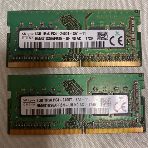 Yahoo オークション SKhynix DDR4 19200 1RX8 PC4 2400T 8GBX2枚セッ