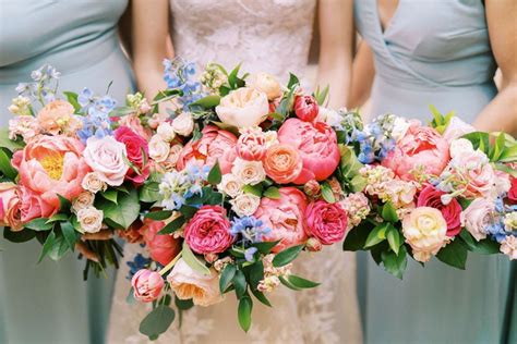 Colorful bridesmaid bouquet | Blue wedding flowers, Colorful bridal ...