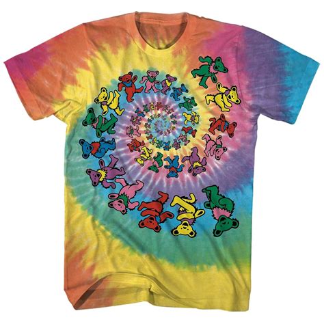 Grateful Dead T Shirt Dancing Bears Spiral Tie Dye Grateful Dead Shirt