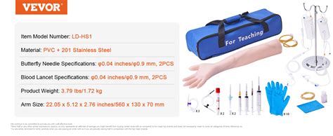Vevor Phlebotomy Practice Kit Iv Venipuncture Intravenous Training Kit