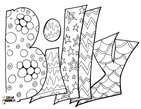 Billy Free Coloring Page Classic Stevie Doodles — Stevie Doodles