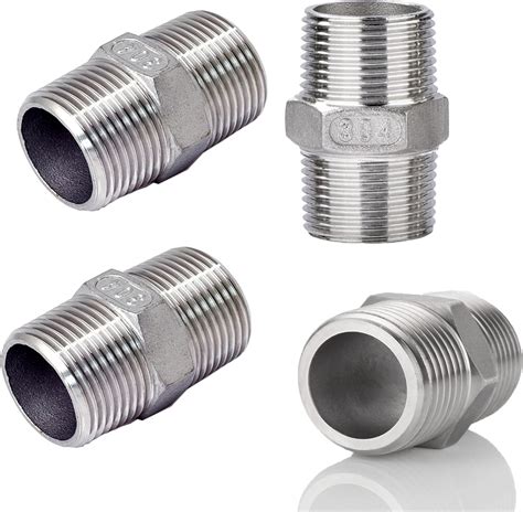 Amazon 4PCS Hex Nipple 1 Male X 1 Male Pipe Fittings 304