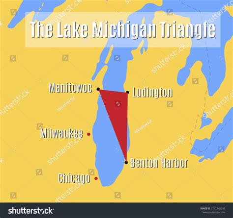 Lake Michigan Triangle Map Stock Vector (Royalty Free) 1742343245