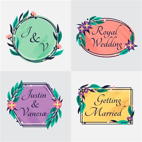 Monogramas De Boda De Estilo Elegante Vector Gratis