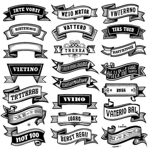 Set Of Vintage Ribbons Vector Premium Ai Generated Vector