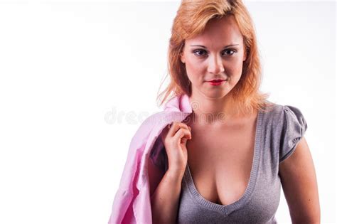 Mooie Vrouw Met Grote Sexy Borsten Stock Afbeelding Image Of Wijfje