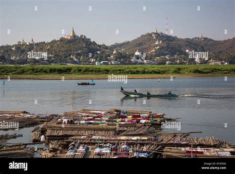 Mandalay Myanmar Burma Asia Sagaing Architecture Boat Boats City Cloths