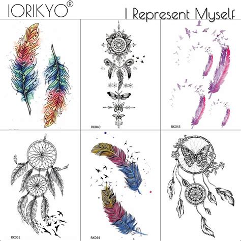 Iorikyo Sexy Dreamcatcher Feather Fake Tatoos Stickers Vrouwen Tribal