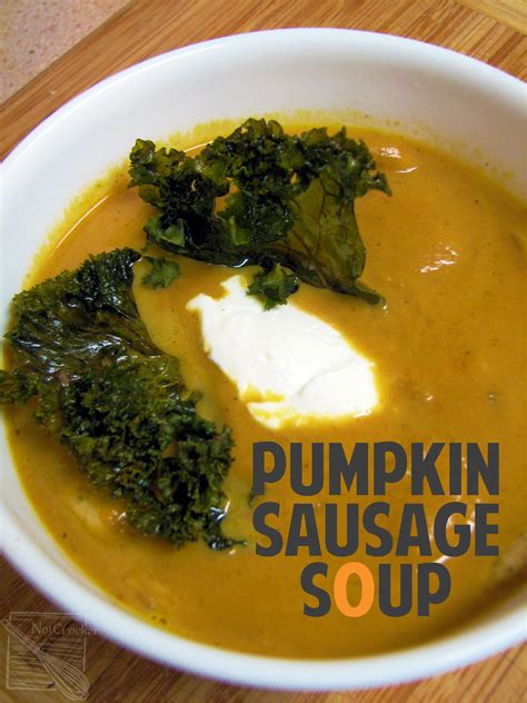 Pumpkin Sausage Soup With Crispy Kale