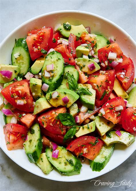 Tomato Cucumber And Avocado Salad Craving Tasty