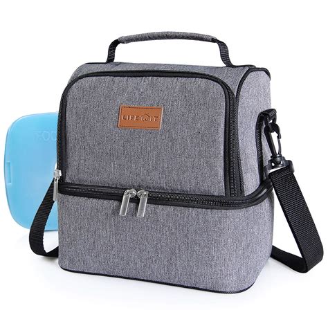 Lifewit Insulated Lunch Box Lunch Bag Dual Compartment With Blue Ice