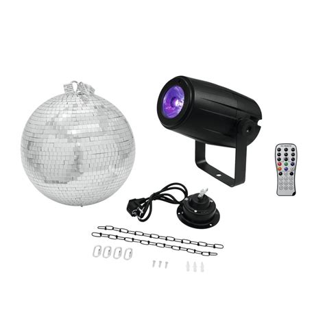 DISC Eurolite Bola De Espejos De 30 Cm Y Foco LED PST 5 Gear4music