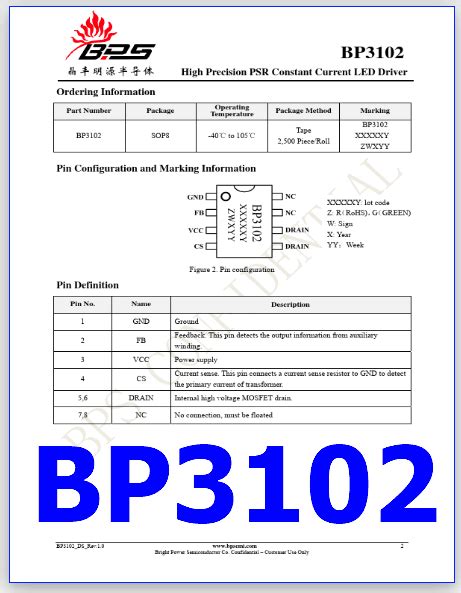 BP3102 Datasheet Meta Search