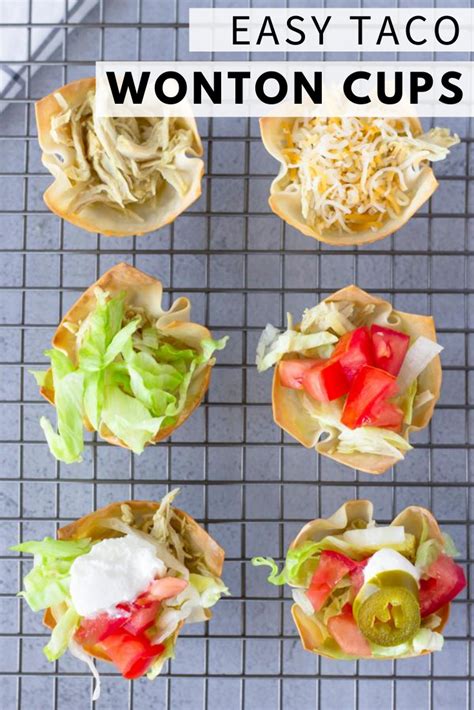 Taco Wonton Cups Are Bite Sized Tacos In A Cute And Crispy Wonton Shell