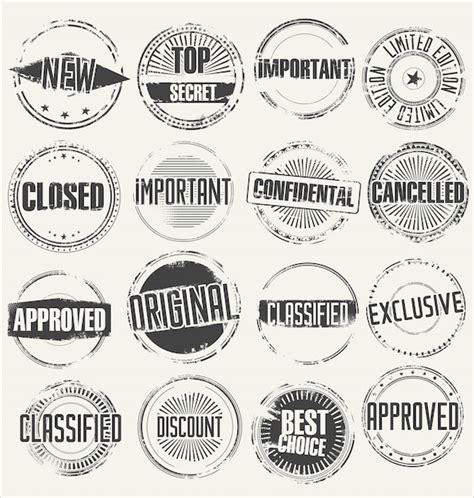 Premium Vector Collection Of Grunge Rubber Stamps