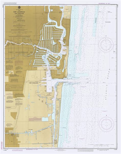 Fort Lauderdale And Port Everglades 1986 Old Map Nautical Chart Ac