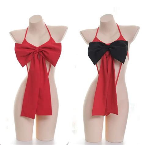 Fashion Women Bowknot Sexy Cute Lingerie Sleepwear Siamese Bodysuit