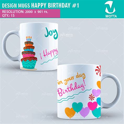 Design Sublimation Mugs Happy Birthday Sublimation Template Etsy