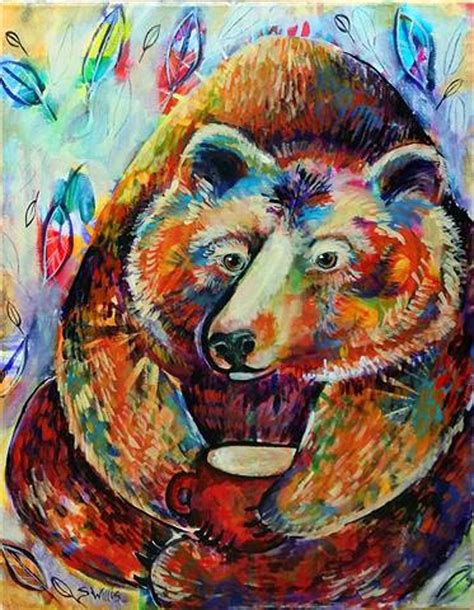 Harold Colorful Bear Art Print Shelby Willis Spirit Animal