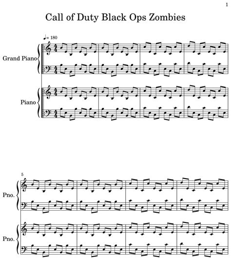 Call Of Duty Black Ops Zombies Sheet Music For Piano