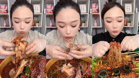 Yummy Food 07 Eat Elbow Pig 😋😋 Fried Skewers 🍡🍡🍢eatingshow Mukbang